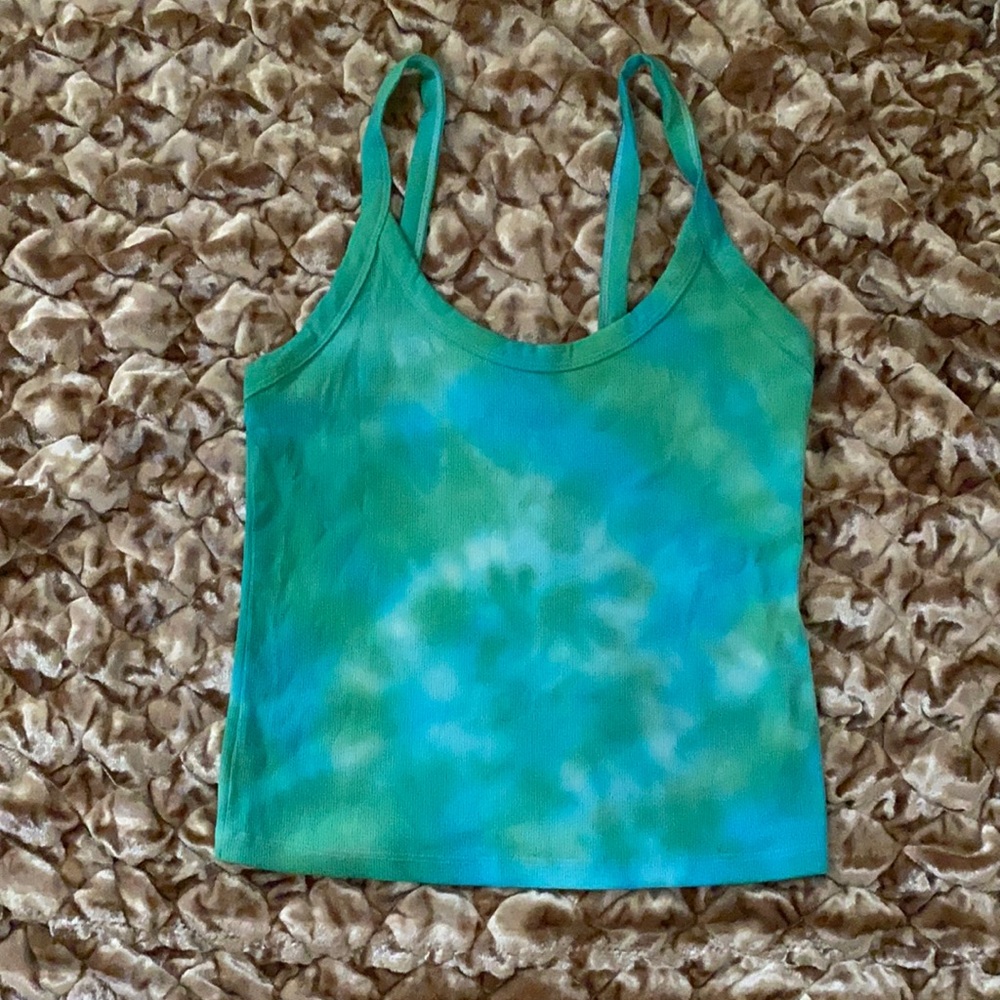 Handcrafted tie dye NWOT blue/green tank top